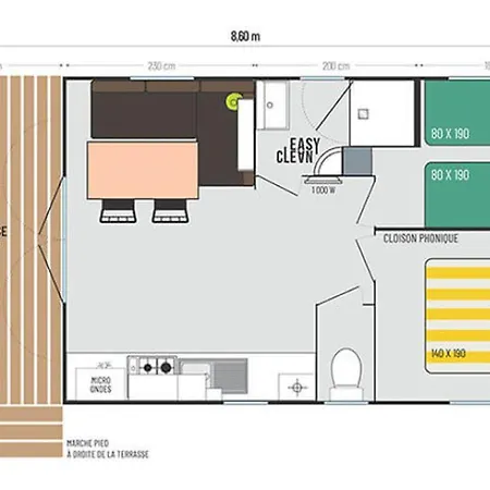 Camping Mobil-home 3 Pieces Avec Terrasse A - Api-1-52-1150